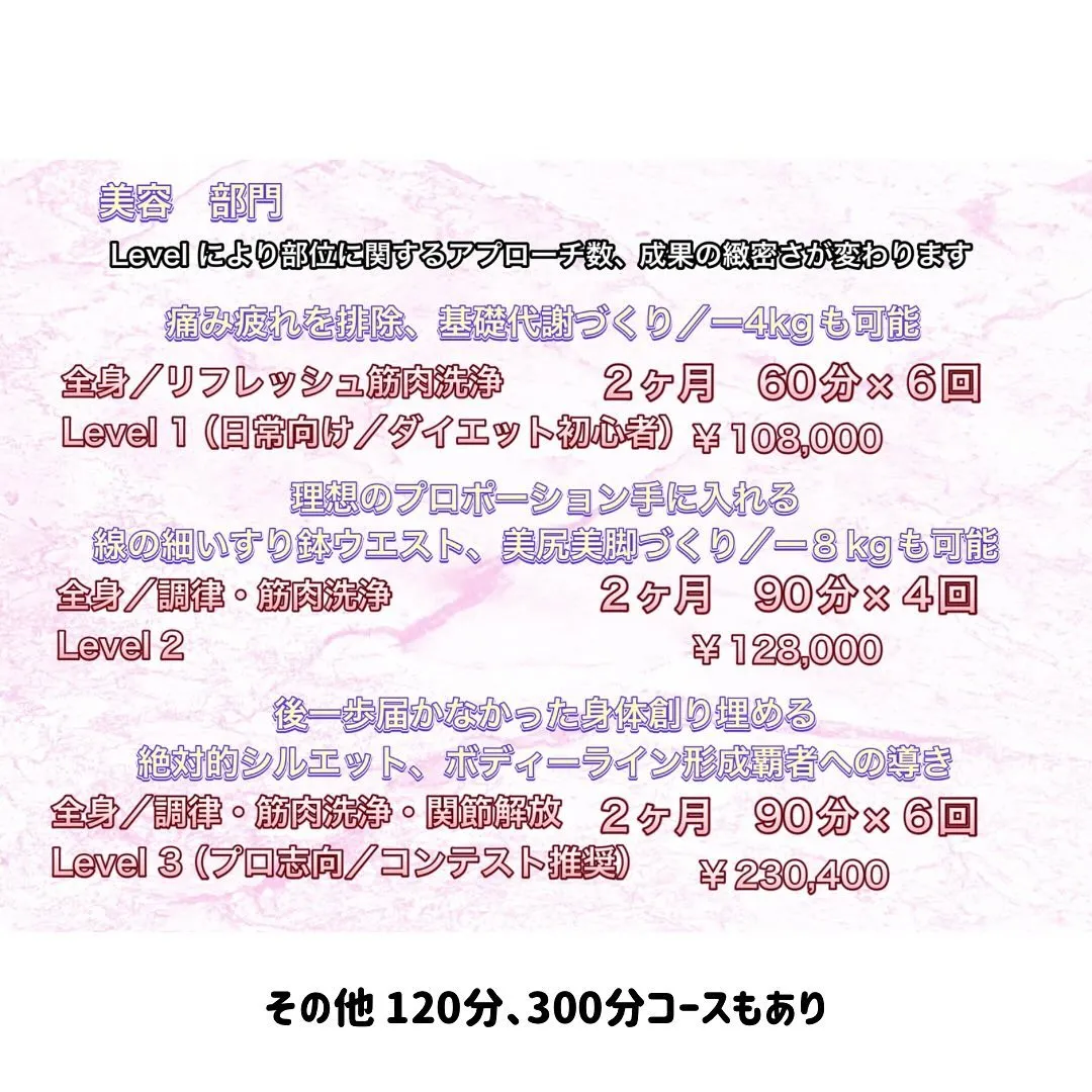 初回コースなどご案内